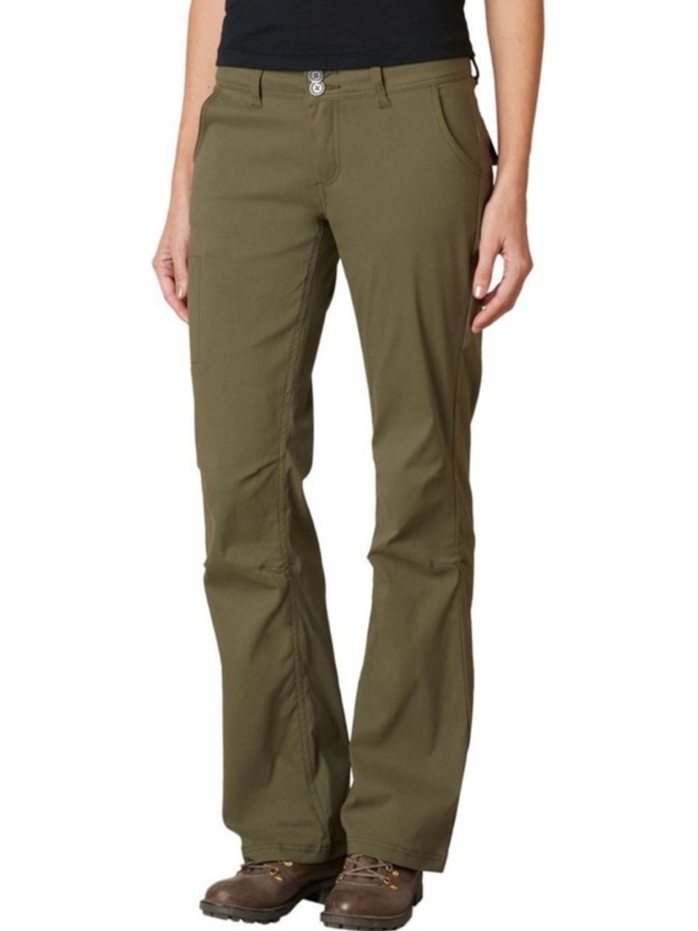 prAna Halle Outdoor Hiking Pants Roll Up Leg Olive Green Sz 6 - Picture 10 of 16